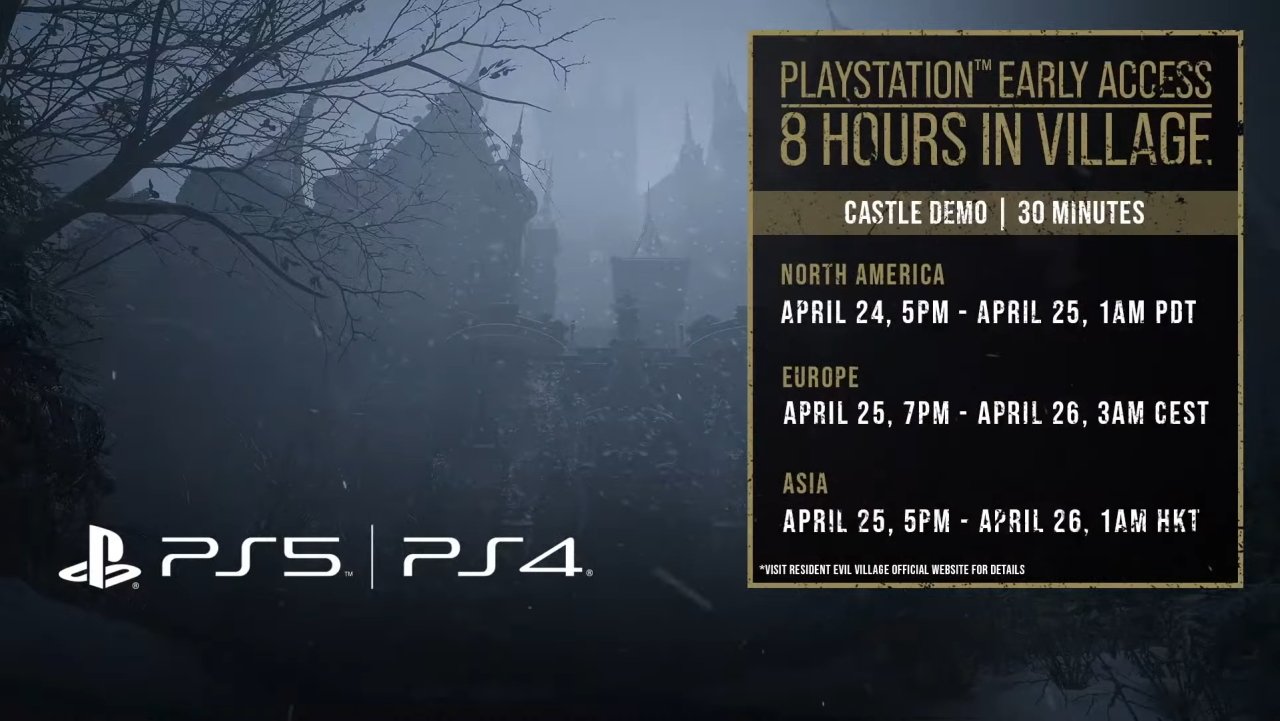 Resident Evil Village demo castle early access times and dates