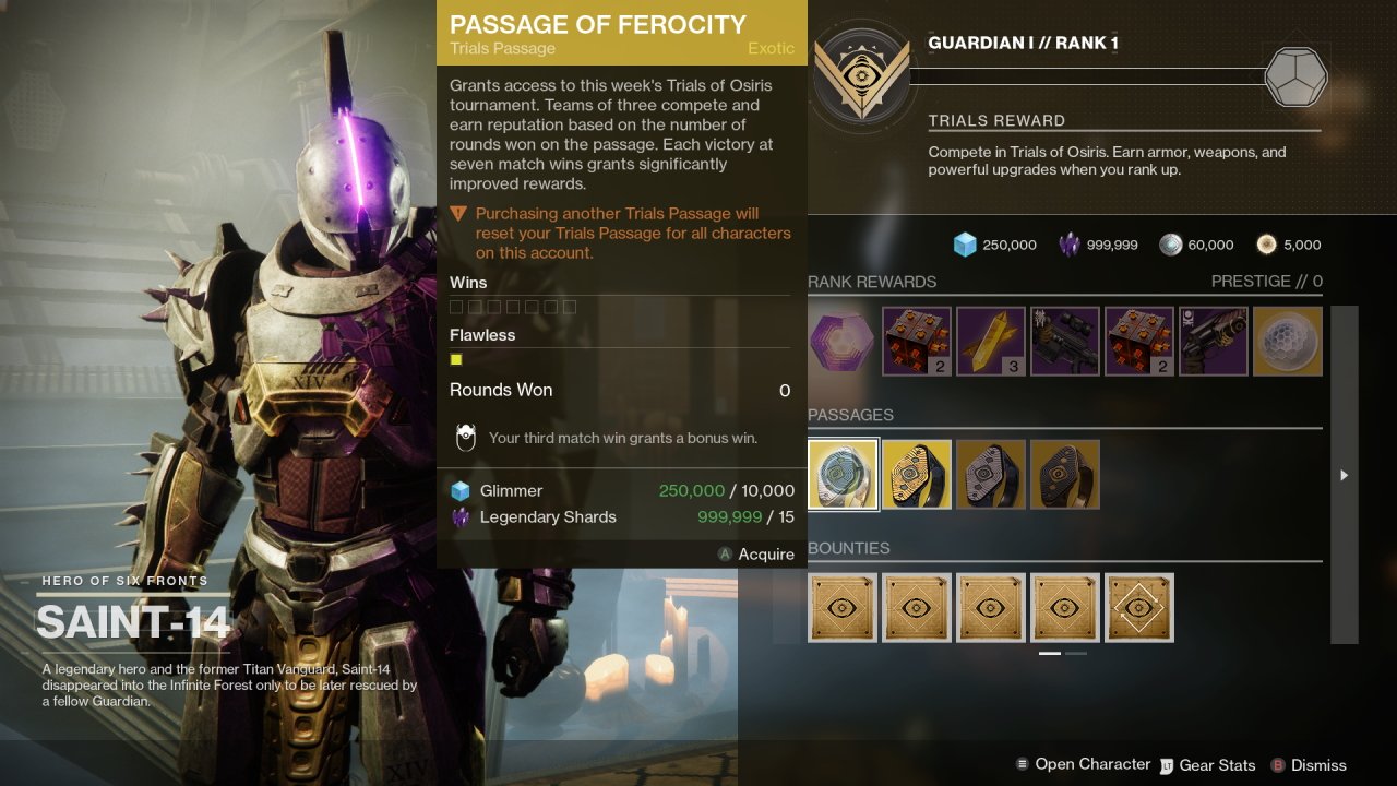 Trials of Osiris changes destiny 2 season of the lost