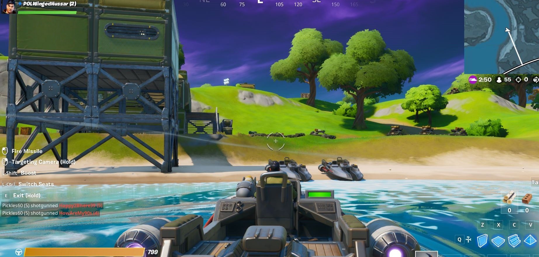 Right before you reach Sweaty Sands, you\'ll find a few boats near a green outpost building.
