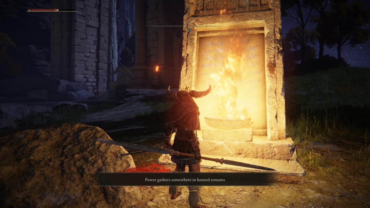 Elden Ring most hated features - an images of the character standing in front of a fire with a message reading