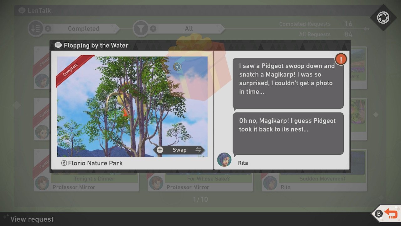 Flopping by the water request new pokemon snap