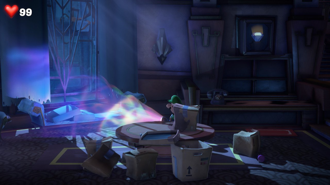 The white gem on Luigi's Mansion 3's first floor is hidden by a ghost in this invisible couch