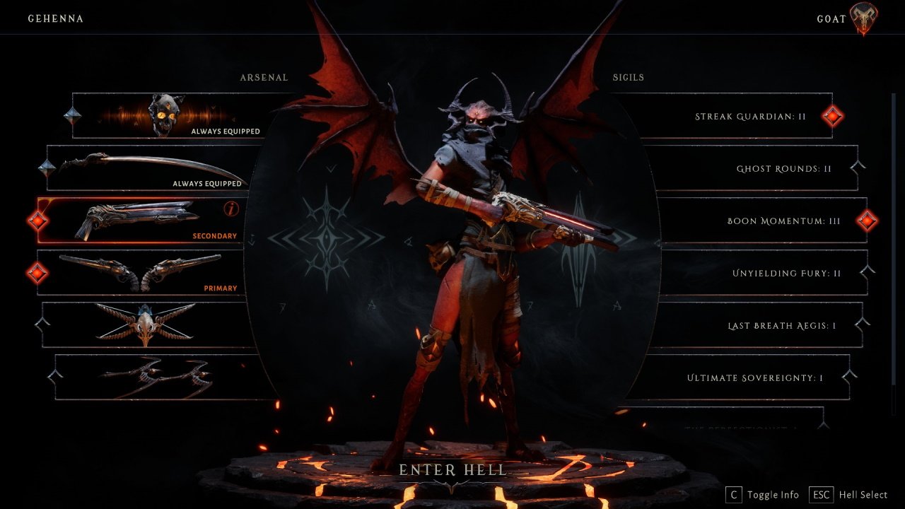 Metal Hellsinger review weapons