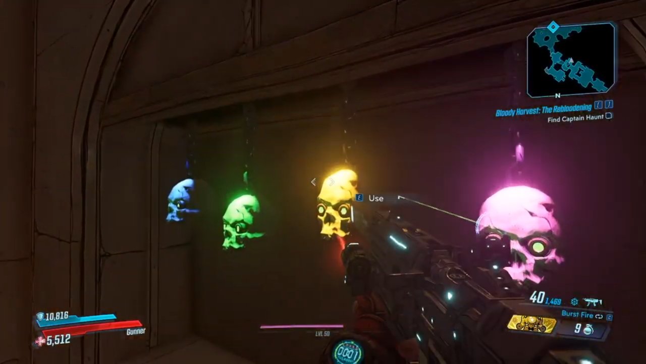 Solve the bloody harvest skull puzzle in borderlands 3