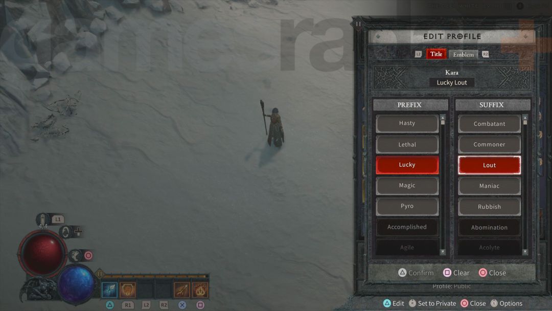 Comment sélectionner un titre dans Diablo 4- img