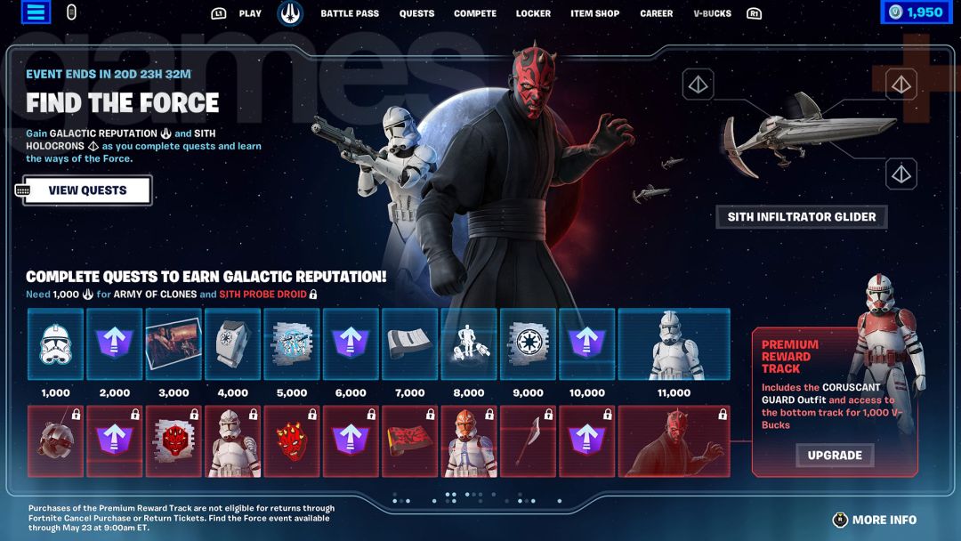 Passe de combat Fortnite Star Wars : Comment collecter les Holocrons Sith- img