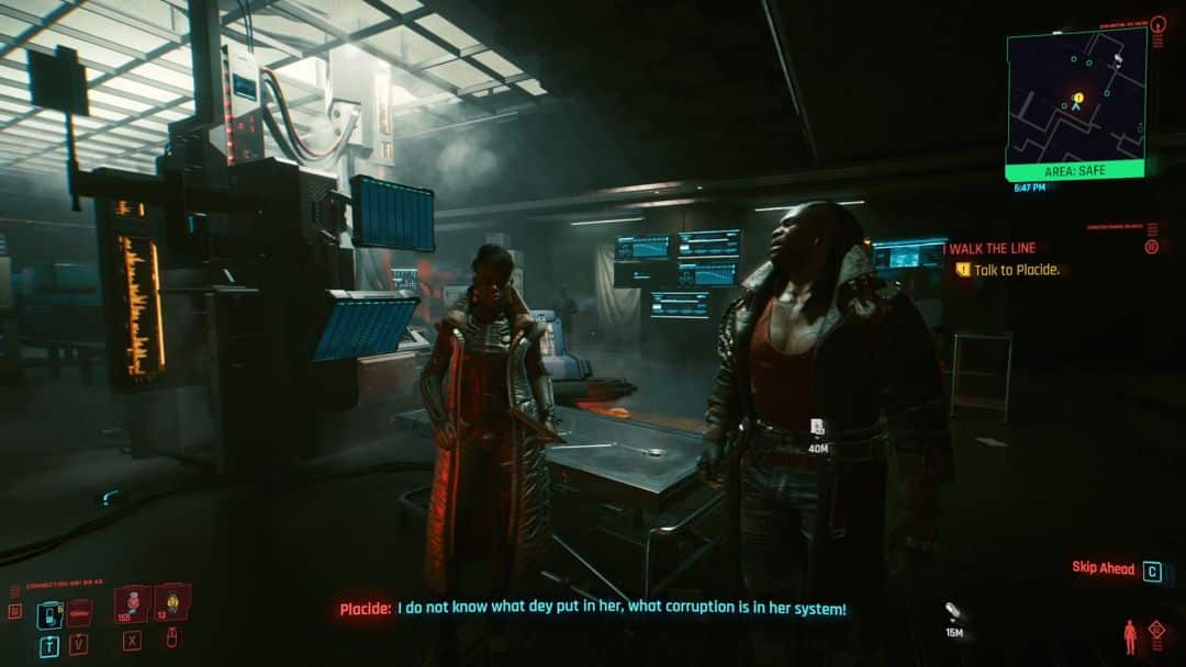 Cyberpunk 2077 I Walk The Line choix et de donner ou non à Brigitte l'accès à la puce- img