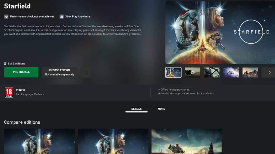 Dates, heure et taille du fichier de préchargement de Starfield- img