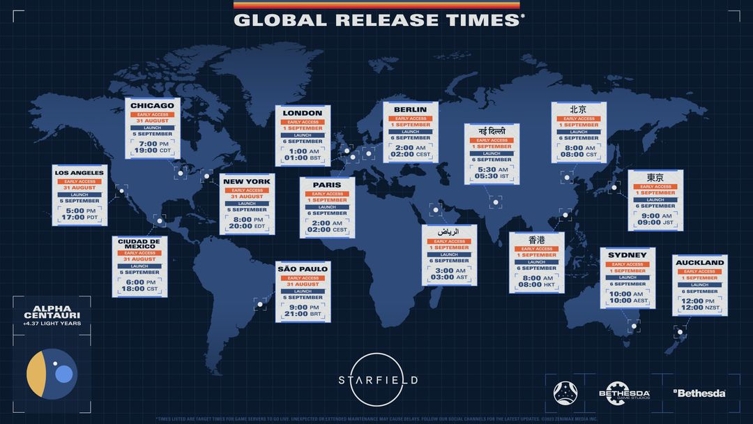 Horaires de sortie de Starfield pour l'accès anticipé et le jour du lancement- img
