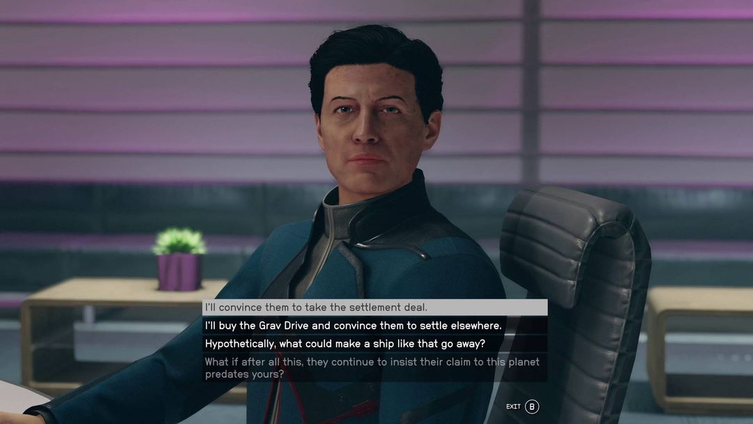Devriez-vous acheter un Grav Drive ou accepter le règlement à l'amiable dans le cadre de la mission de premier contact avec Starfield ?- img