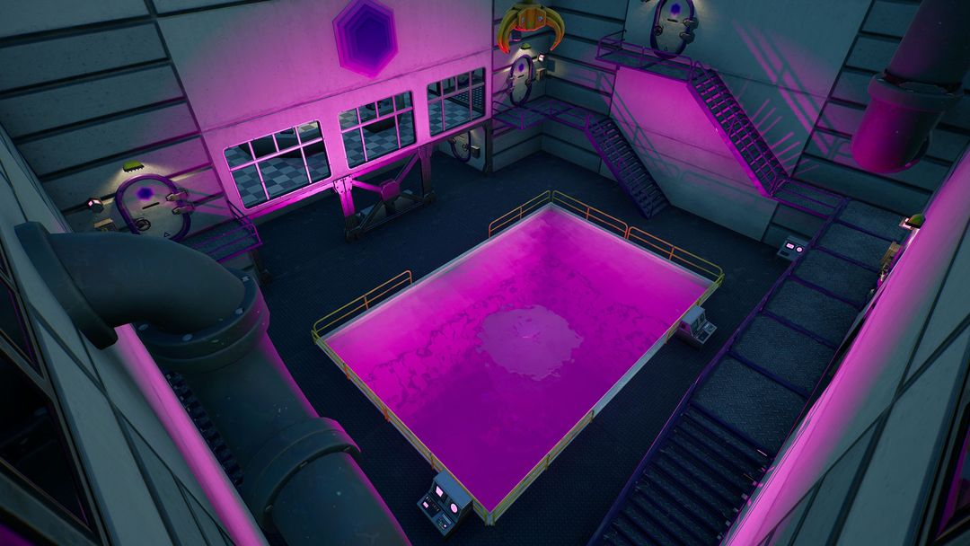 Emplacement de la piscine violette de Fortnite à Steamy Stacks - où se baigner dans la piscine violette ?- img