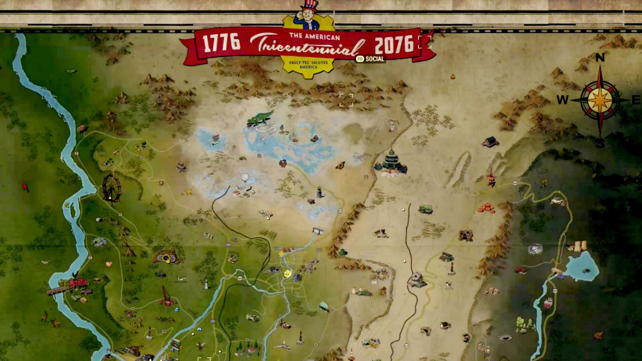 Carte de Fallout 76 : où est la sécurité, où trouver des ressources et où sont les monstres.- img