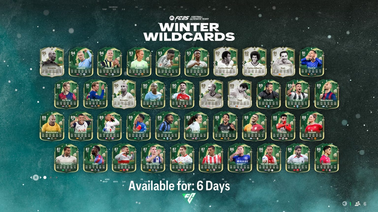 Calendrier et liste des cartes du FC 25 Winter Wildcards SBC- img